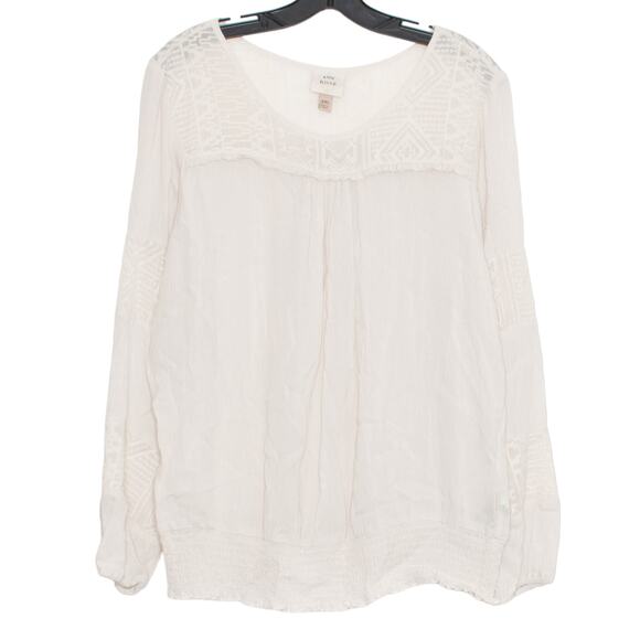 Knox Rose Womens Top Cottage Boho Peasant Fairy Long Sleeve Ivory Size XXL GT - Picture 6 of 6